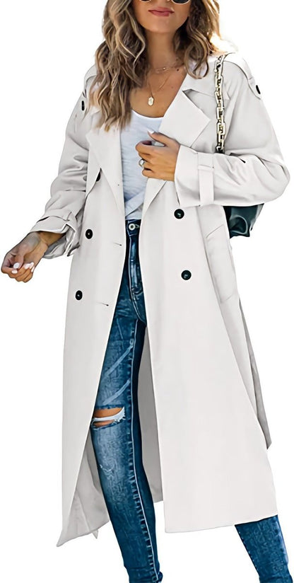 Juliet | Double-Breasted Belted Longline Trench Coat
