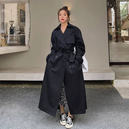 Lena | Oversized Double-Breasted Long Trench Coat