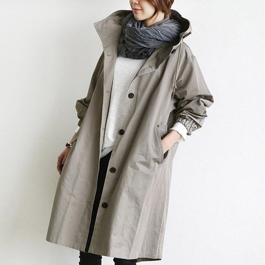 Maisie | Oversized Hooded Button-Front Coat