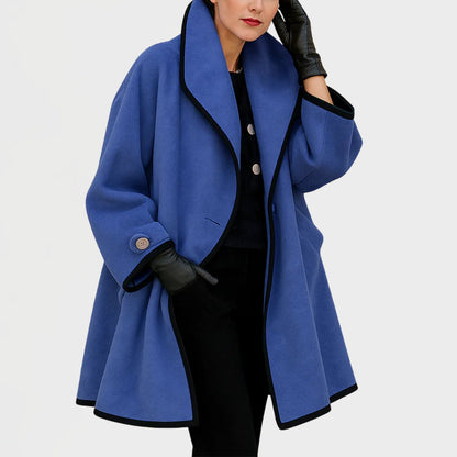 Flora | Oversized Contrast-Trim Coat