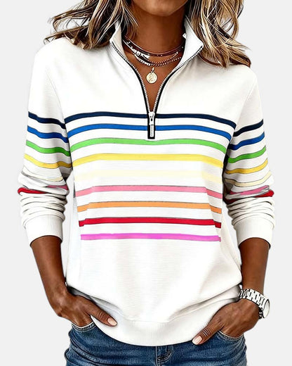 Madison | Zip Sweatshirt Striped Long Sleeve Pullover