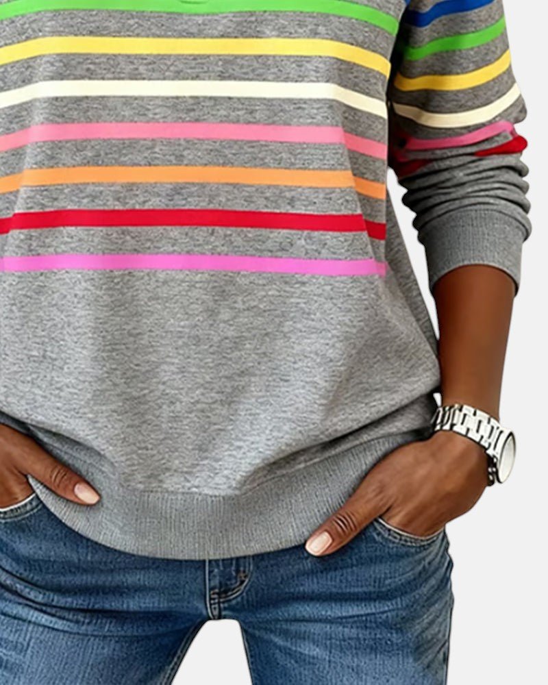 Madison | Zip Sweatshirt Striped Long Sleeve Pullover