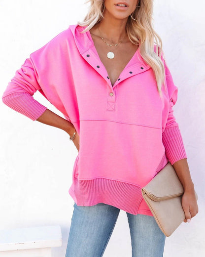 Emma | Women's Relaxed-Fit Hooded Drawstring Pullover Tunic Sweatshirt
