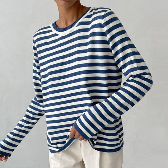 Evelyn | Women's Relaxed-Fit Nautical Striped Long Sleeve Sweater